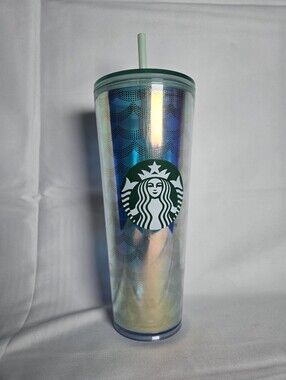 Starbucks Iridescent Mermaid Scale Cold Cup Tumbler – 24 oz